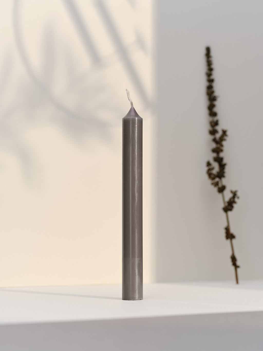 Dinner candle Ø2.2cm H20cm 7 Hrs Grey