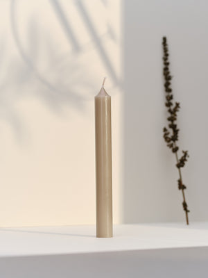 Dinner candle Ø2.2cm H20cm 7 Hrs Taupe