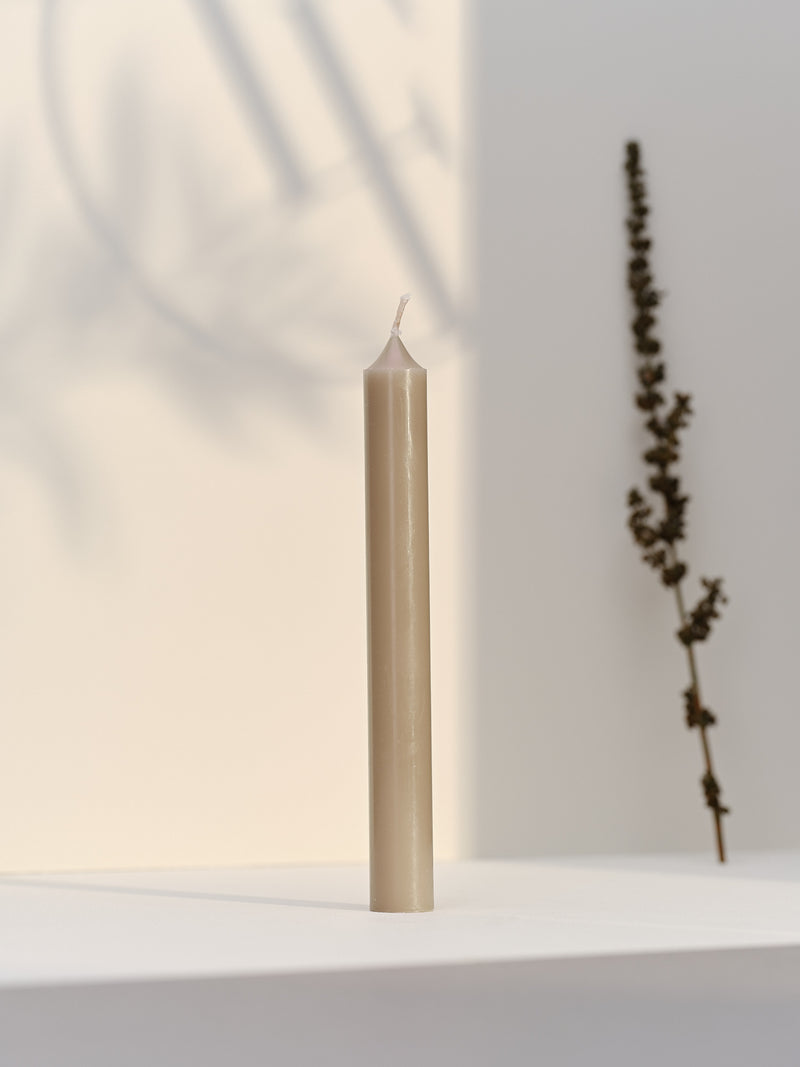 Dinner candle Ø2.2cm H20cm 7 Hrs Taupe