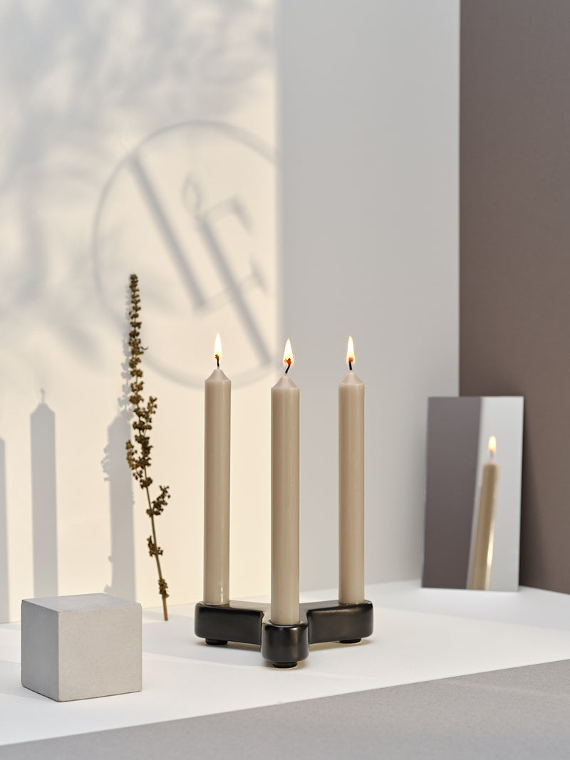 Dinner candle Ø2.2cm H20cm 7 Hrs Taupe