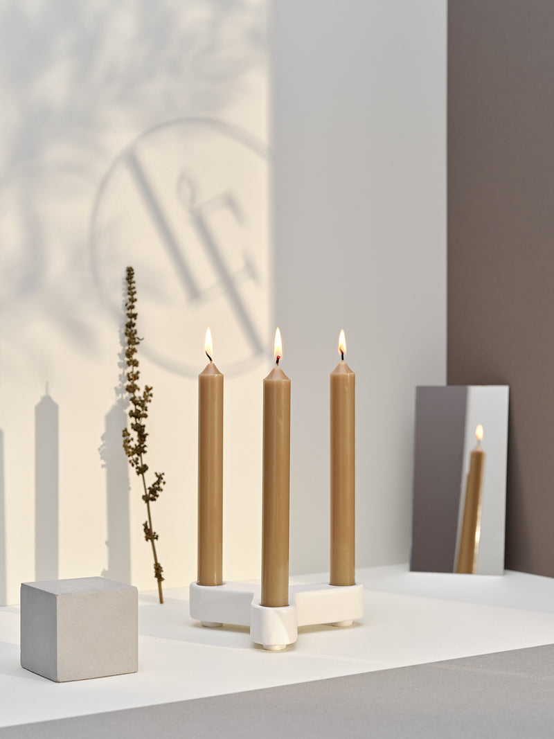 Dinner candle Ø2.2cm H20cm 7 Hrs Bronze Chic