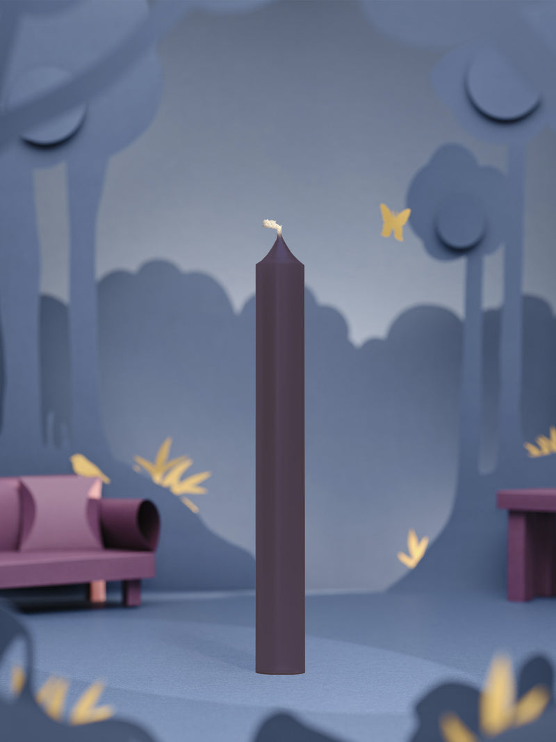 Dinner candle Ø2.2cm H20cm 7 Hrs Plum