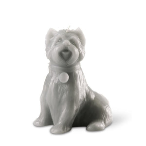 "Chester' Dog Candle Grey