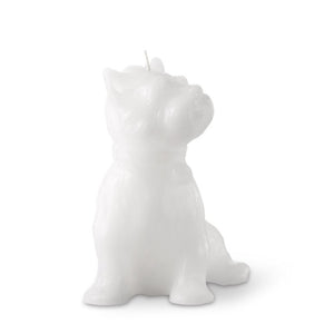 "Chester' Dog Candle White