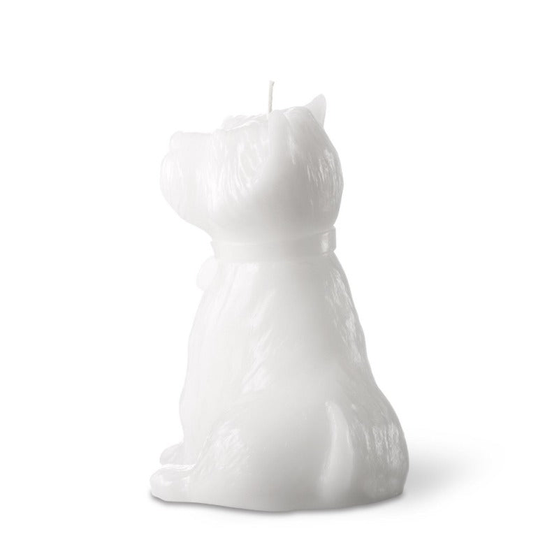 "Chester' Dog Candle White