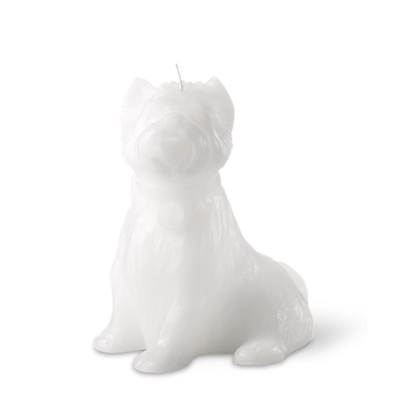 "Chester' Dog Candle White