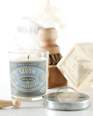 Scented Candle in Glass with Galvanised Lid 'Lavandieres'