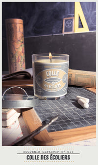 Scented Candle in Glass with Galvanised Lid 'School Paper glue'