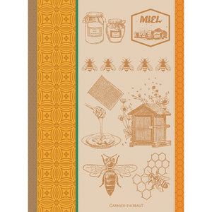 Tea Towel MIEL ET ABEILLES OCRE