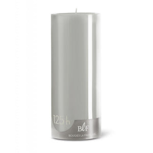 Pillar candle D.8cm H.20cm 125HRS Pearl Grey