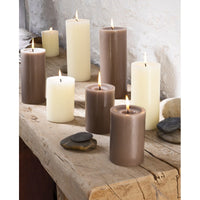 Pillar candle D.8cm H.20cm 125HRS Taupe