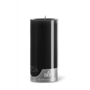 Pillar candle D.7cm H.15cm 75HRS Black