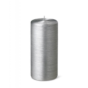 Pillar candle D.7cm H.15cm 25HRS Silver