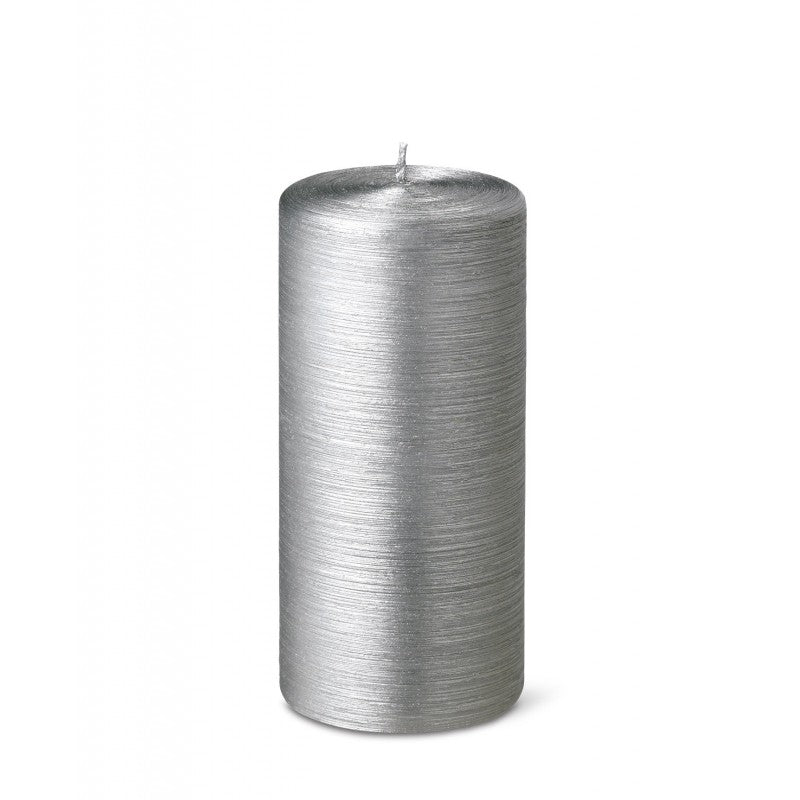 Pillar candle D.7cm H.15cm 25HRS Silver