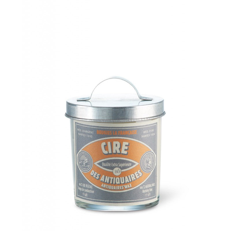 Scented Candle in Glass with Galvanised Lid 'Antiquaires Wax'