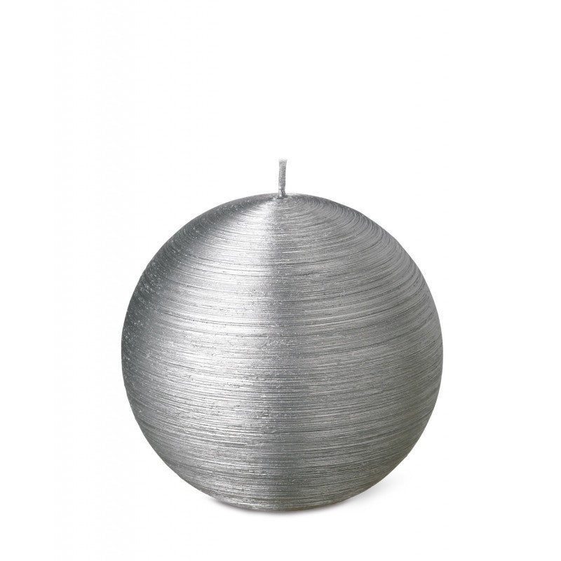 Ball Candle 10cm 20HRS  Silver